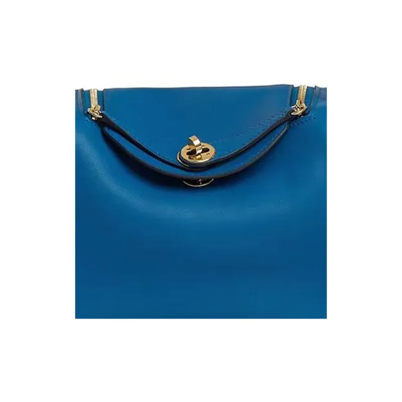 HERMES Lindy Cow Leather Handbag, Shoulder Bag, Crossbody Bag Mini Women's Bleu France French Blue-3
