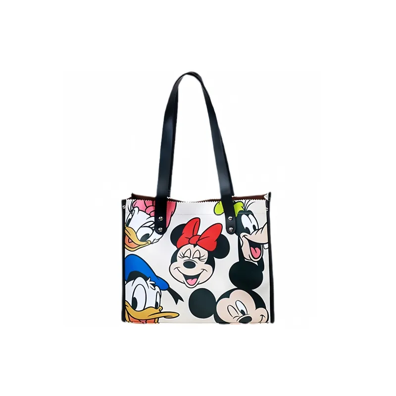 Disney Mickey Series PVC Tote Bag Shopping Bag Shoulder Bags Women's White-0