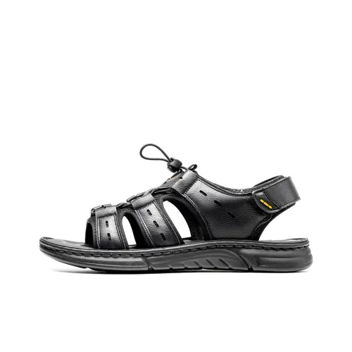 LAORENTOU Beach Sandals Men Black/Gray
