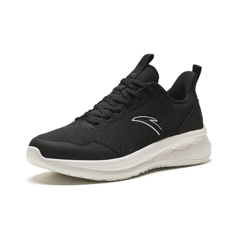 Anta Running Collection Cushioned Slip Resistant Low Top Running Shoes Men's Black White-1