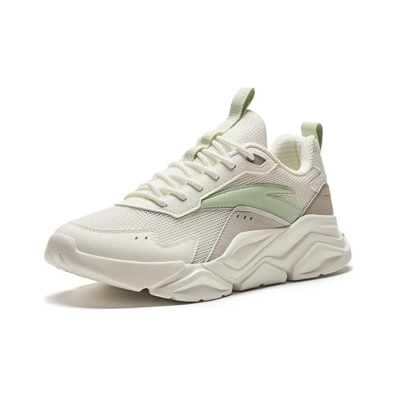 Anta Life Collection Shock Absorbers With Slip Resistant Features Low Top Casual Shoes Women's White Gray Green-1
