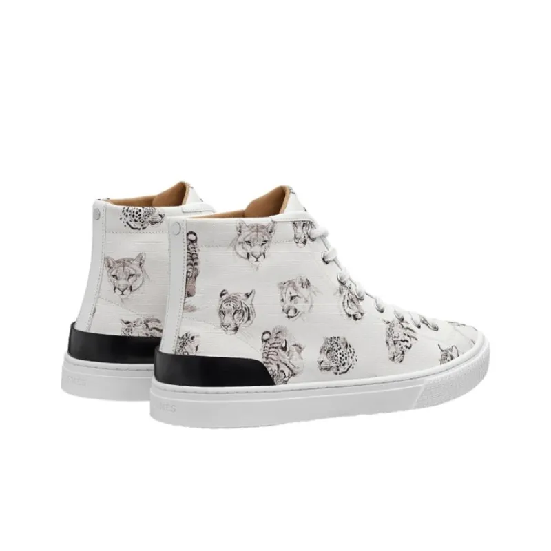 HERMES High Top Stylish Skateboarding Shoes Men's White-3