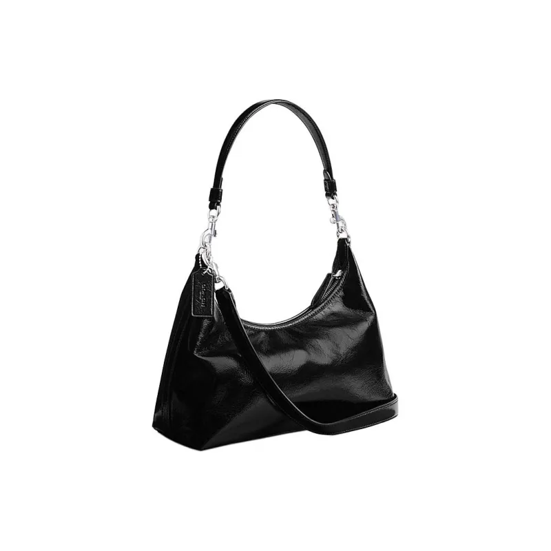 COACH Juliet Glossy Cow Leather HOBO Crossbody Handbag Shoulder Bag Large Size Women's Black-1