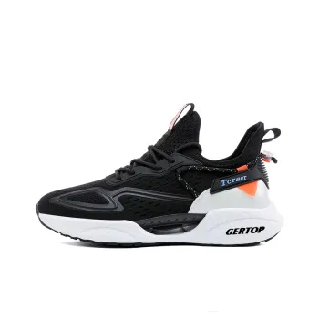 GERTOP Running Shoes Men Low Top Black, White, Dark Gray