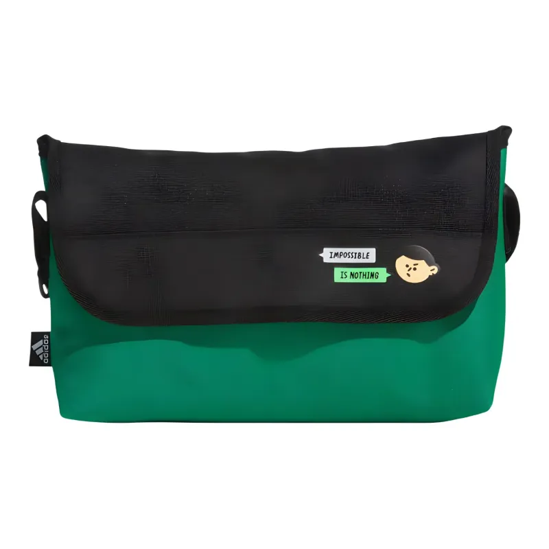 Adidas Recycled Material Messenger Bag Crossbody Bag Shoulder Bag Regular Unisex Lawn Green With Black-0
