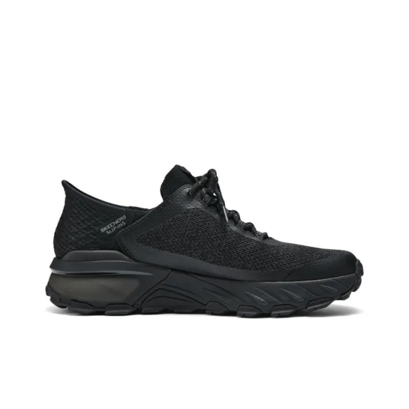 Skechers Cushioning Anti Slip Wear Resistant Breathability Low Top Running Shoes Men's Black-1