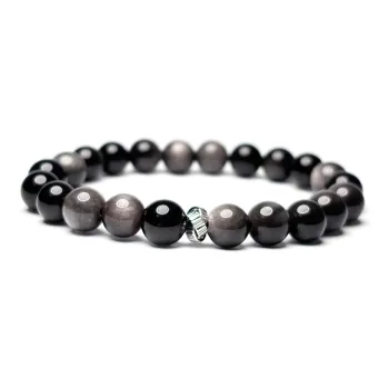 MOUNTAINS AND MANS Obsidian Fortune Beaded Bracelet Women's