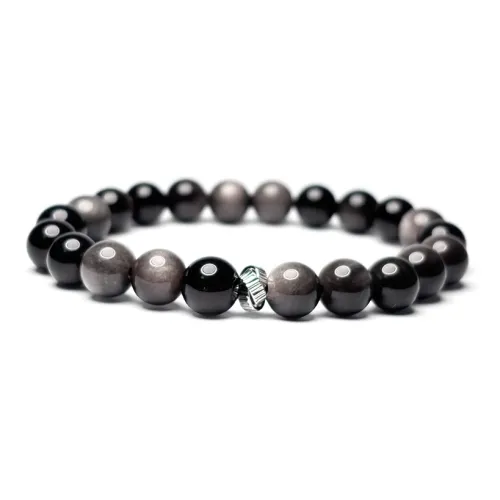 MOUNTAINS AND MANS Obsidian Fortune Beaded Bracelet Women's