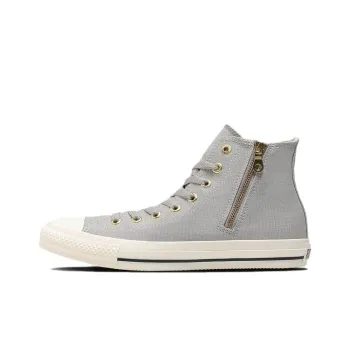 Converse All Star GOLDZIP HI Abrasion Resistant Breathable High Top Canvas Shoes Unisex Light Gray Japan Version