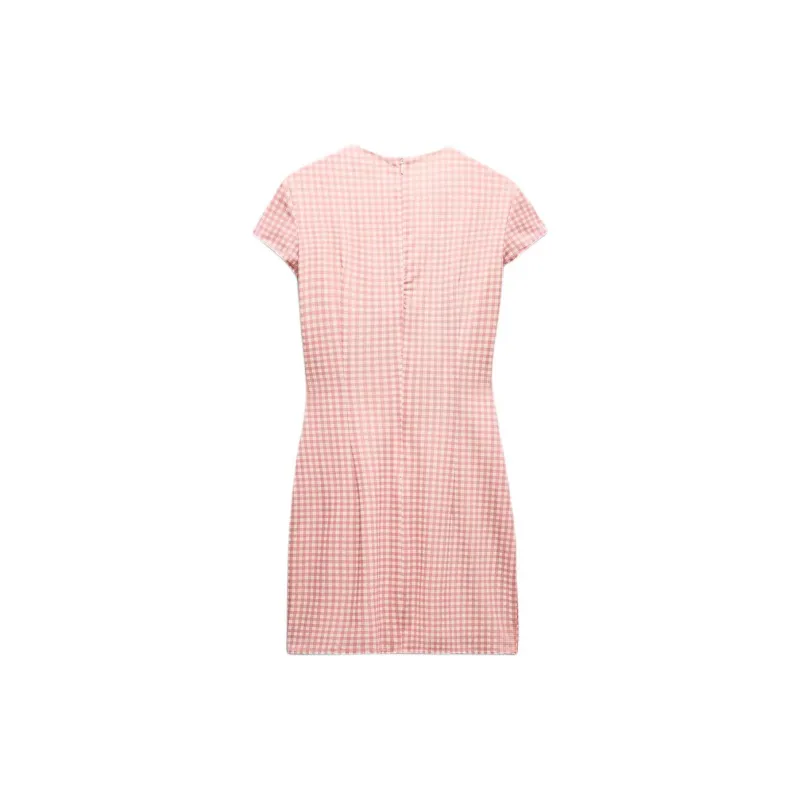 ZARA Short Sleeved Dresses Women's Pink/White-1