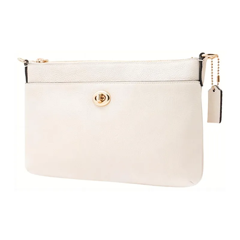 COACH Cow Leather Shoulder Bag Women's White-1