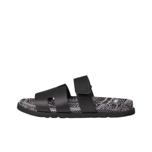 HERMES Chypre Slide Slippers Men Black