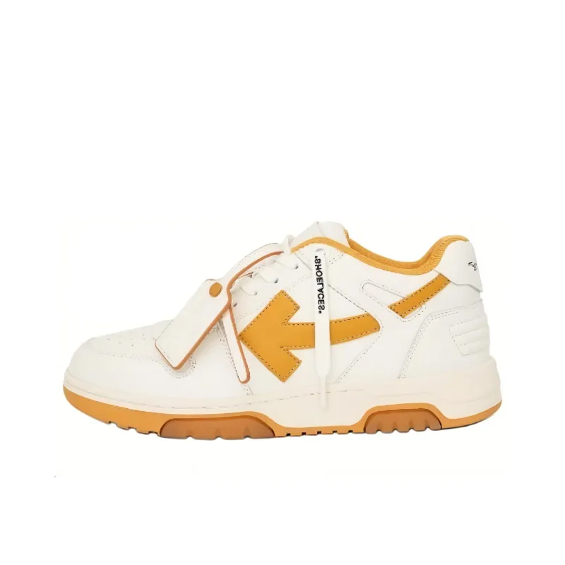 OFF WHITE Out Of Office Ooo Low Tops White Ocher Yellow-0