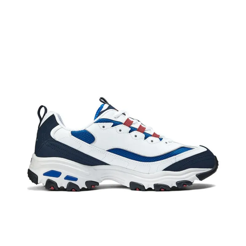 Skechers D'LITES 1.0 Cushioning Anti Slip And Wear Resistant Height Increasing Low Top Chunky Sneakers Men's Blue White-1