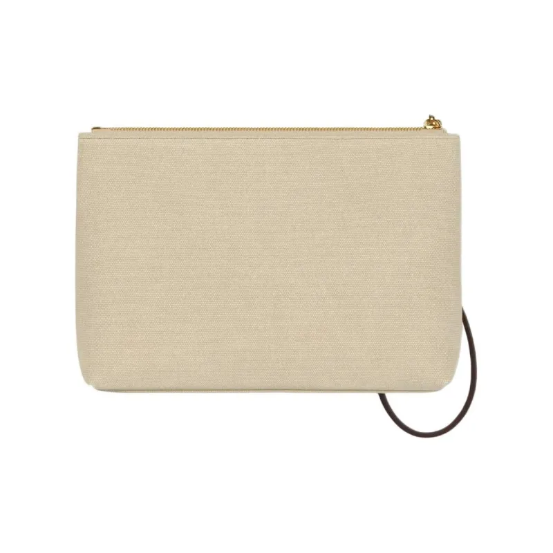 GIVENCHY Cotton Travel Bag Clutch Women's Military Beige-2