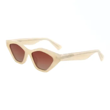 Pair Ponyo Plate Frame Irregular Shape Sunglasses Unisex Tortoiseshell