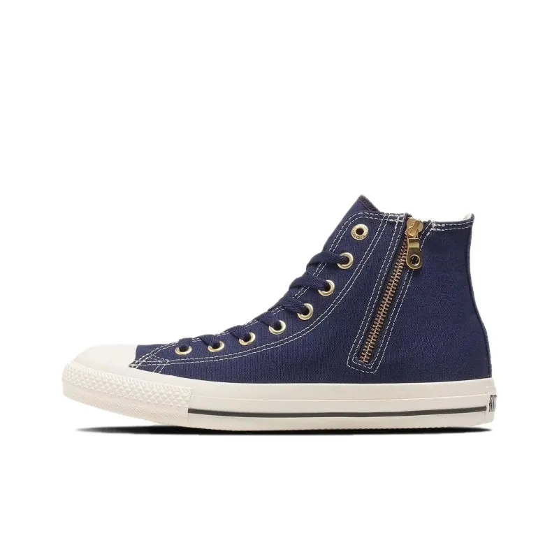 Converse All Star GOLDZIP HI Durable Cushioning High Top Canvas Shoes Unisex Dark Blue Japan Version-0