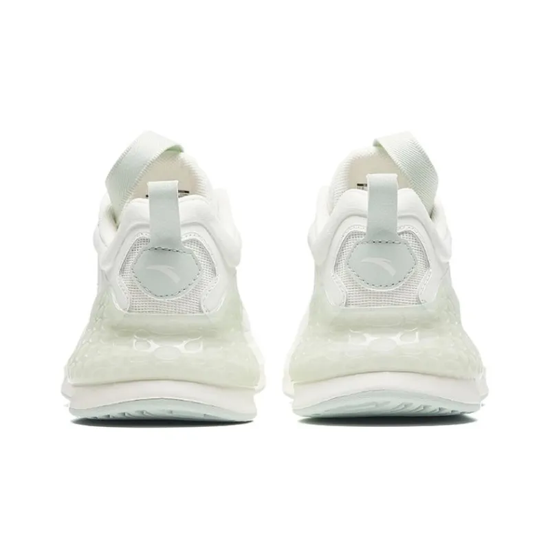 Anta Running Collection Cushioned Slip Resistant Low Top Running Shoes Women's White Gray Green-3