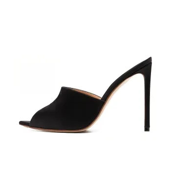 FRANCESCO RUSSO 105mm Peep-toe Satin Mules