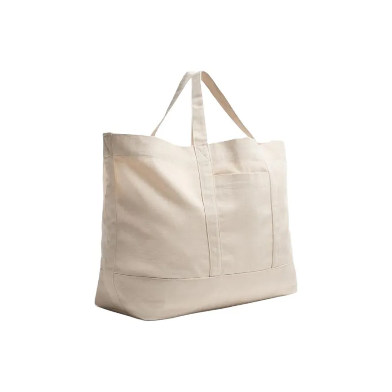ZARA Cotton Tote Bag Shopping Bag Shoulder Bag Handbag Men's Light Beige Yellow-1