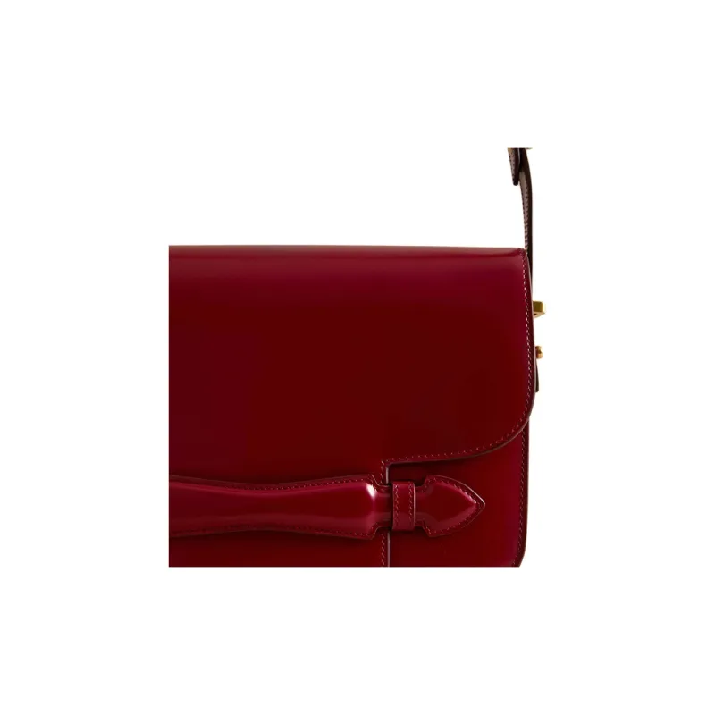 MARK CROSS Calfskin Handbag Shoulder Bag Women's Red-4