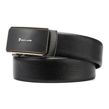 PIERRE CARDIN Business Fashion Automatic Buckle Top Grain Cow Leather Belts Men's 3.5cm
