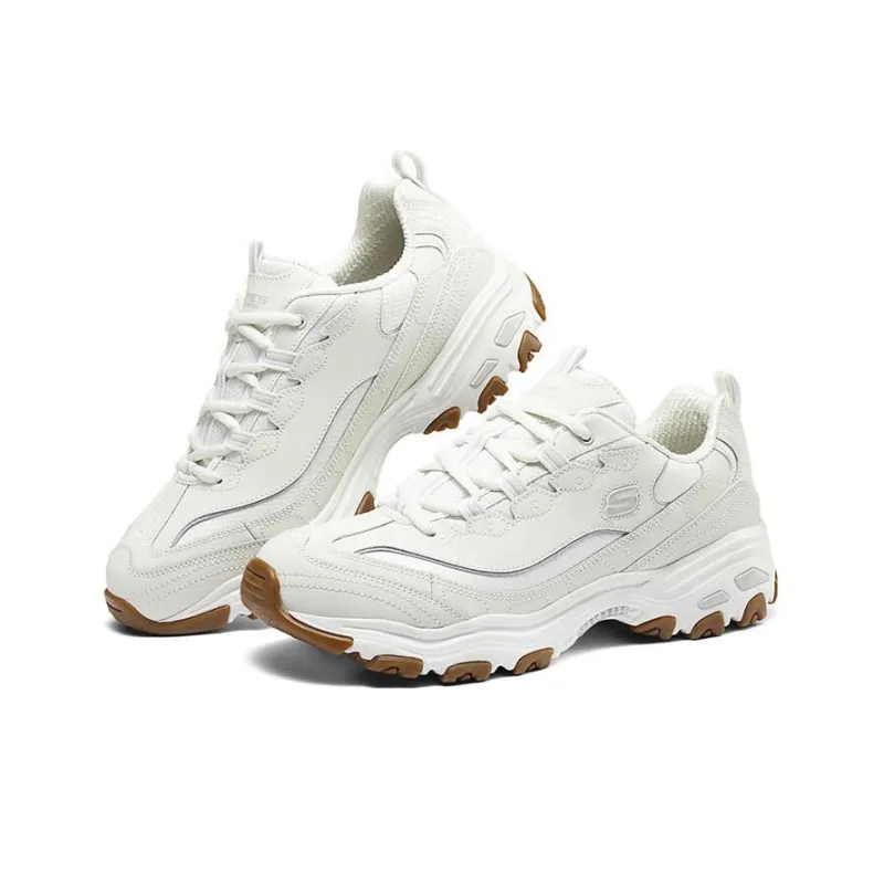 Skechers D'LITES 1.0 Cushioned Wear Resistant Height Increasing Low Top Chunky Sneakers Men's Ivory-3