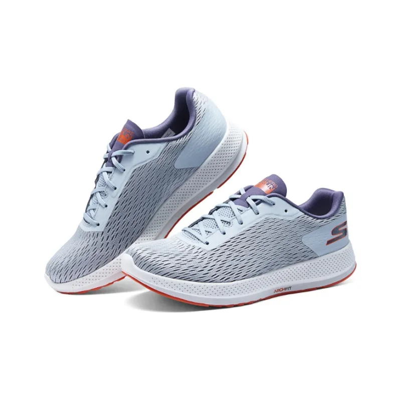 Skechers Cushioning Wear Resistant Low Top Running Shoes Men's Gray Orange-3