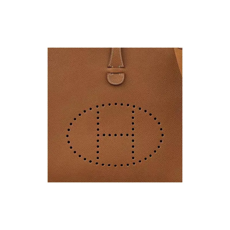 HERMES Evelyne Maurice Calfskin Evelyn Crossbody Bag, Shoulder Bag Women's 37 Gold Brown-4