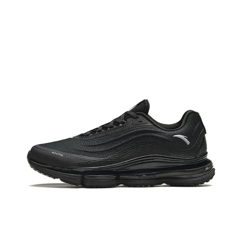 Anta Cushioned Wear Resistant Breathable Coverage Low Top Running Shoes Men's Black-0
