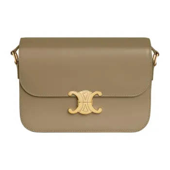 CELINE Triomphe Calfskin Shoulder Bag Portable Crossbody Bag Shoulder Bag Women's Tan
