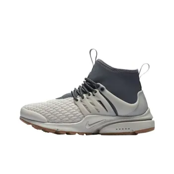 Nike Air Presto Anti Slip Wear Resistant High Top Casual Shoes Unisex Gray White