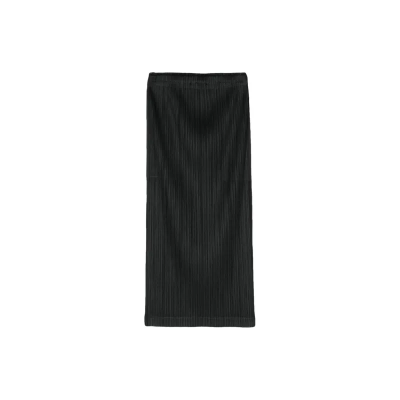 PLEATS PLEASE ISSEY MIYAKE SS24 Casual Long Skirt Women's Black-1