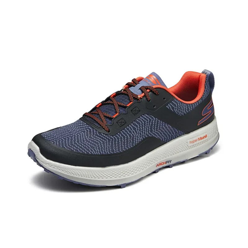 Skechers Cushioning Wear Resistant Low Top Running Shoes Men's Black Orange-2