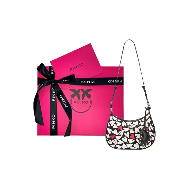 PINKO Cow Leather Bird Bag, Shoulder Bag, Crossbody Bag Trumpets Women's Black-3