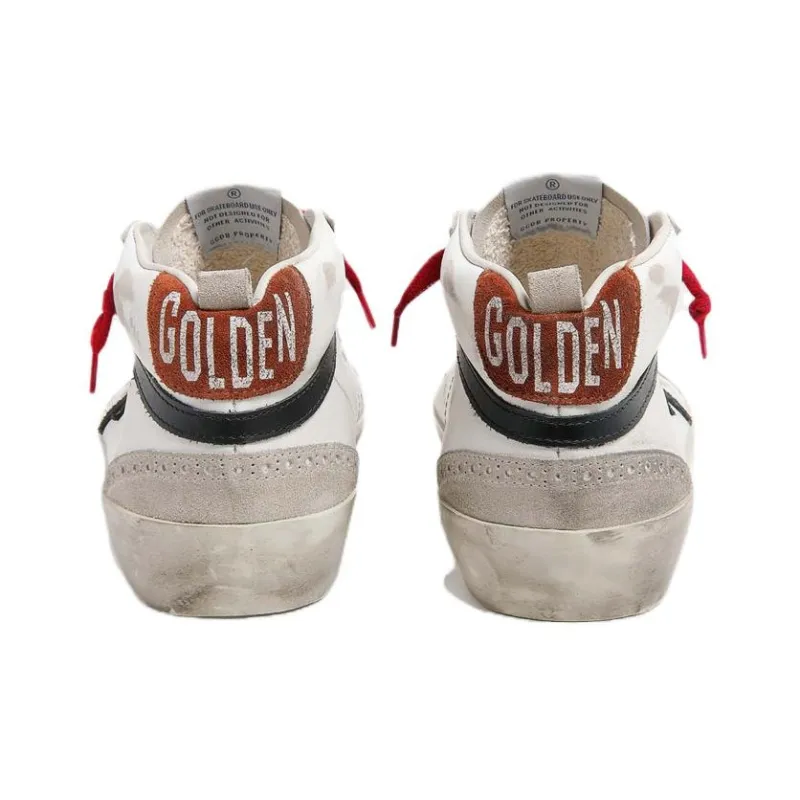 Golden Goose Mid Star Stylish Skateboarding Shoes Men's Gray White Old fashioned-3