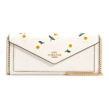 COACH Envelope Leather Envelope Bag WOC Wallet Shoulder Bag Crossbody Bag Women's White