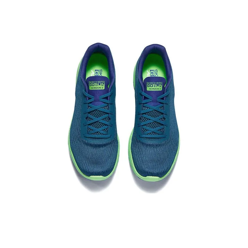 Skechers Cushioning Wear Resistant Low Top Running Shoes Men's Blue Green-4