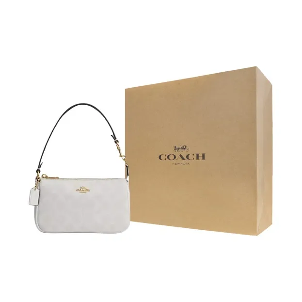 COACH Nolita Signature Coated Canvas Shoulder Bag Handbag Mahjong Small Size Women's Chalk White-5