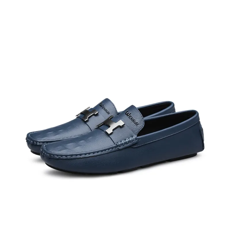 Wen Nai Loafers Men Blue-3