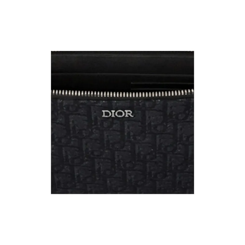 DIOR Cow Leather Wallets Clutches Men's Black-4