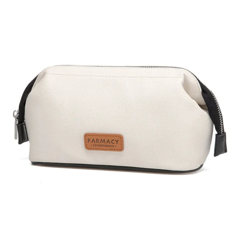 Farmacy PU Clutch Toiletry Bag Storage Bag Makeup Bag Medium Size Women's Black/Khaki/Green-1