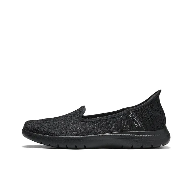 Skechers Cushioning Breathable Low Top Casual Shoes Women's All Black-0