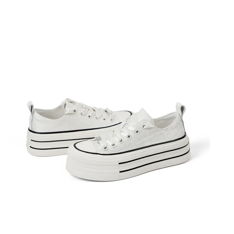 QIAONAI Low Top Skateboard Shoes Women's White-3