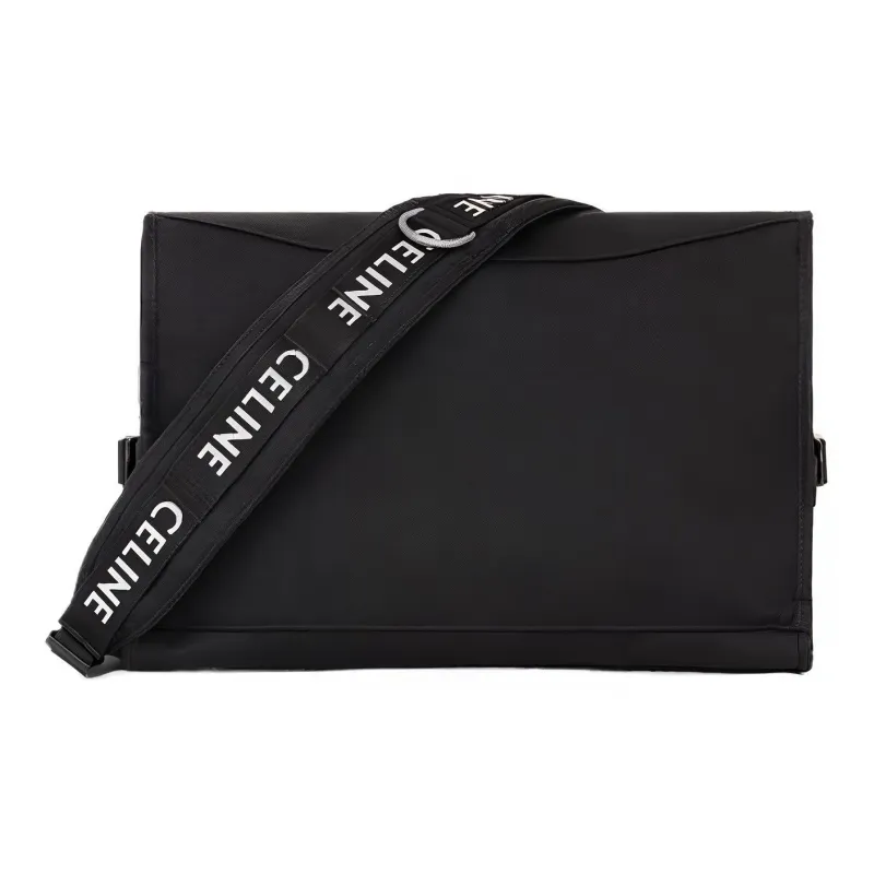 CELINE Nylon Messenger Bag Shoulder Bag Crossbody Bag Large Size Men's Black-2
