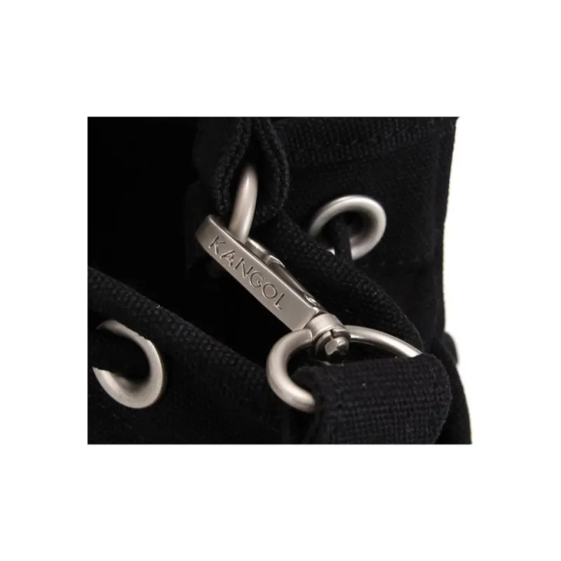 KANGOL Canvas Bucket Bag Canvas Bag Shoulder Bag Crossbody Bag Handbag Regular Unisex Black-5