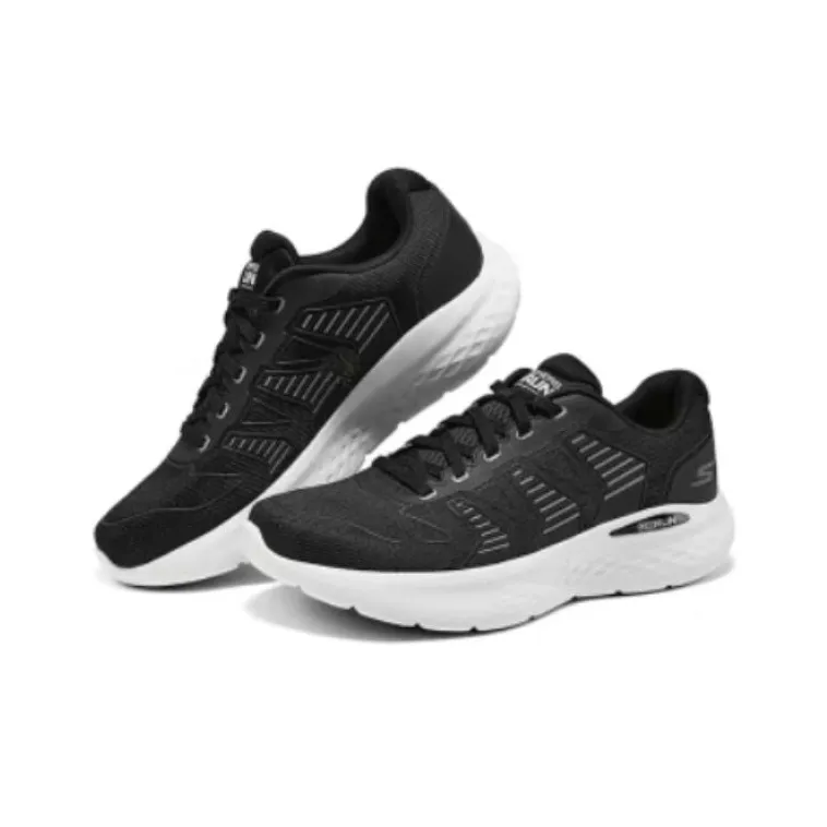 Skechers Cushioned Anti Slip Wear Resistant Breathable Lightweight Low Top Casual Shoes Men's Black White-3