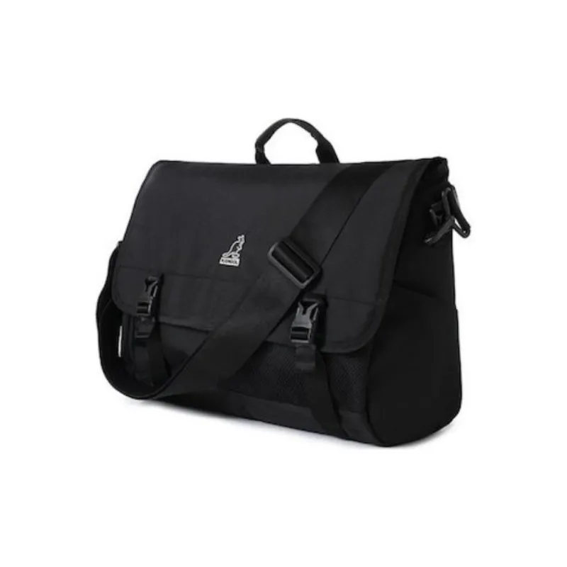 KANGOL Nylon Shoulder Bag, Crossbody Bag Regular Unisex Black-1