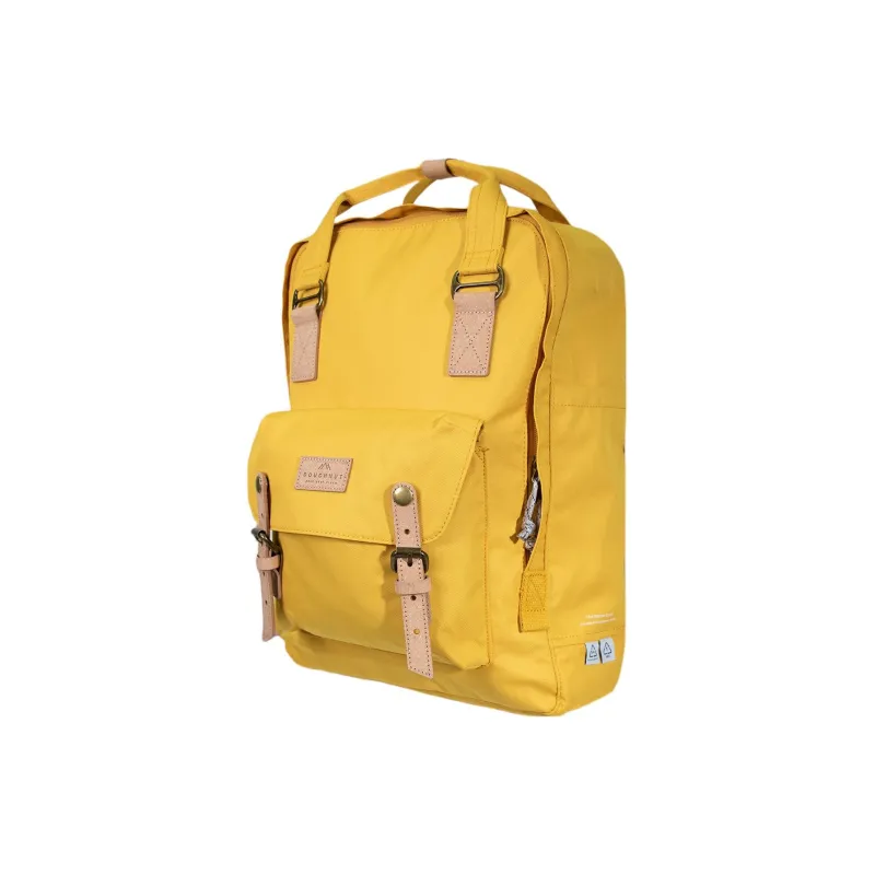 Doughnut Recycled Material Backpack Large Size Unisex Mustard Yellow-1