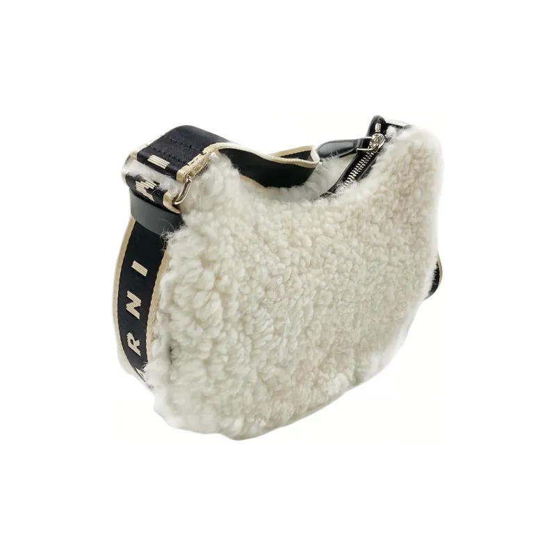 MARNI Zipped Shearling Crossbody Bag-3